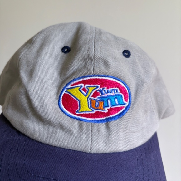 vintage YUM YUM CANDY baseball hat 2 tone embroided french since 1929 - Picture 2 of 8